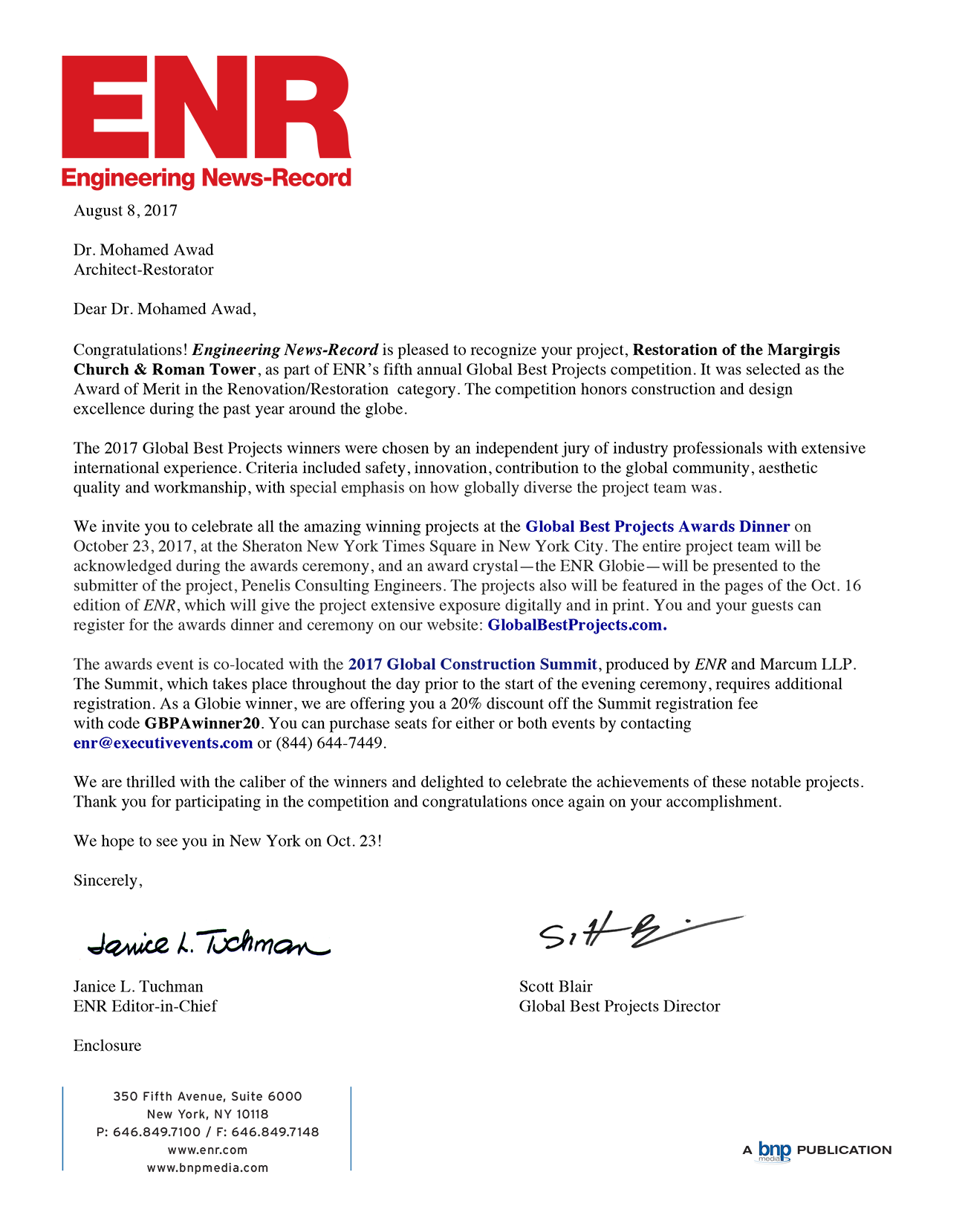 ENR Award